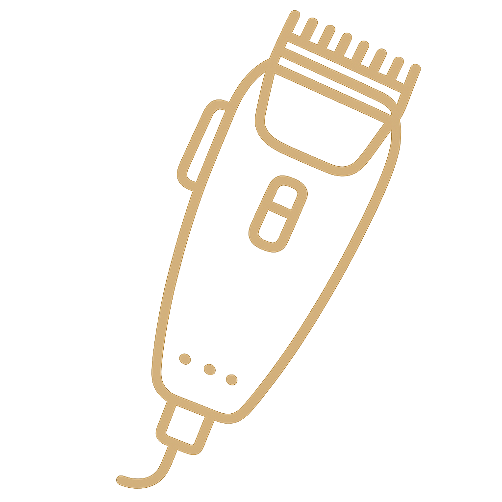 Icono de máquina de cortar para servicio de corte degradado en barbería