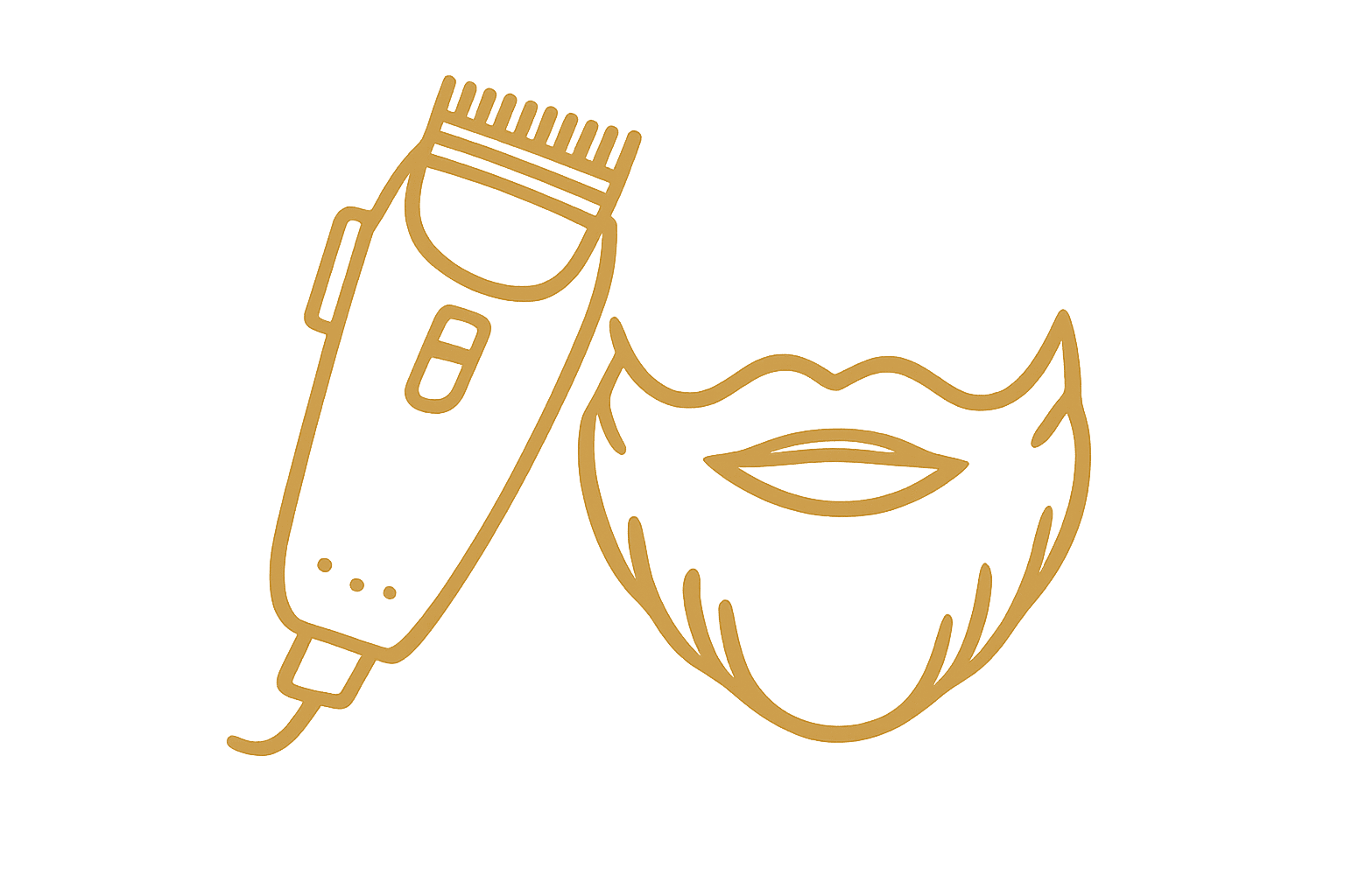 Corte degradado y barba Icono de corte degradado y arreglo de barba para barbería